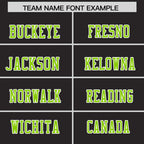 Custom Black Neon Green Personalized Shoulder Cut Two-Tone Flag Football Jersey