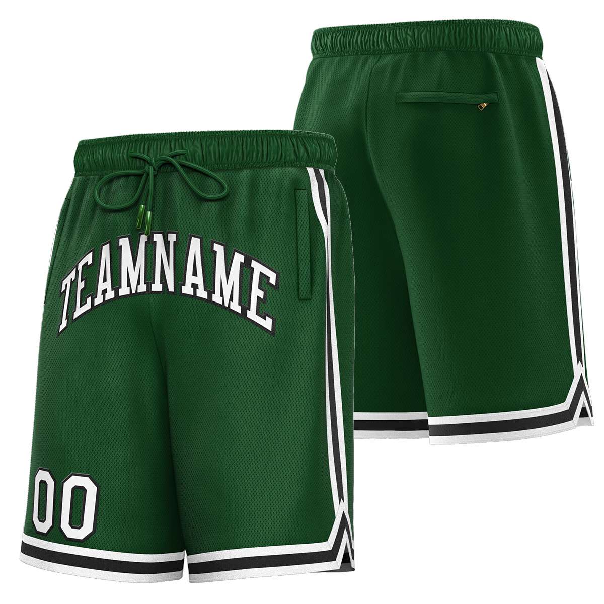 Custom Green White-Black Sport Basketball Shorts Main image