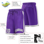 Custom Purple Gray-White Sport Basketball Shorts