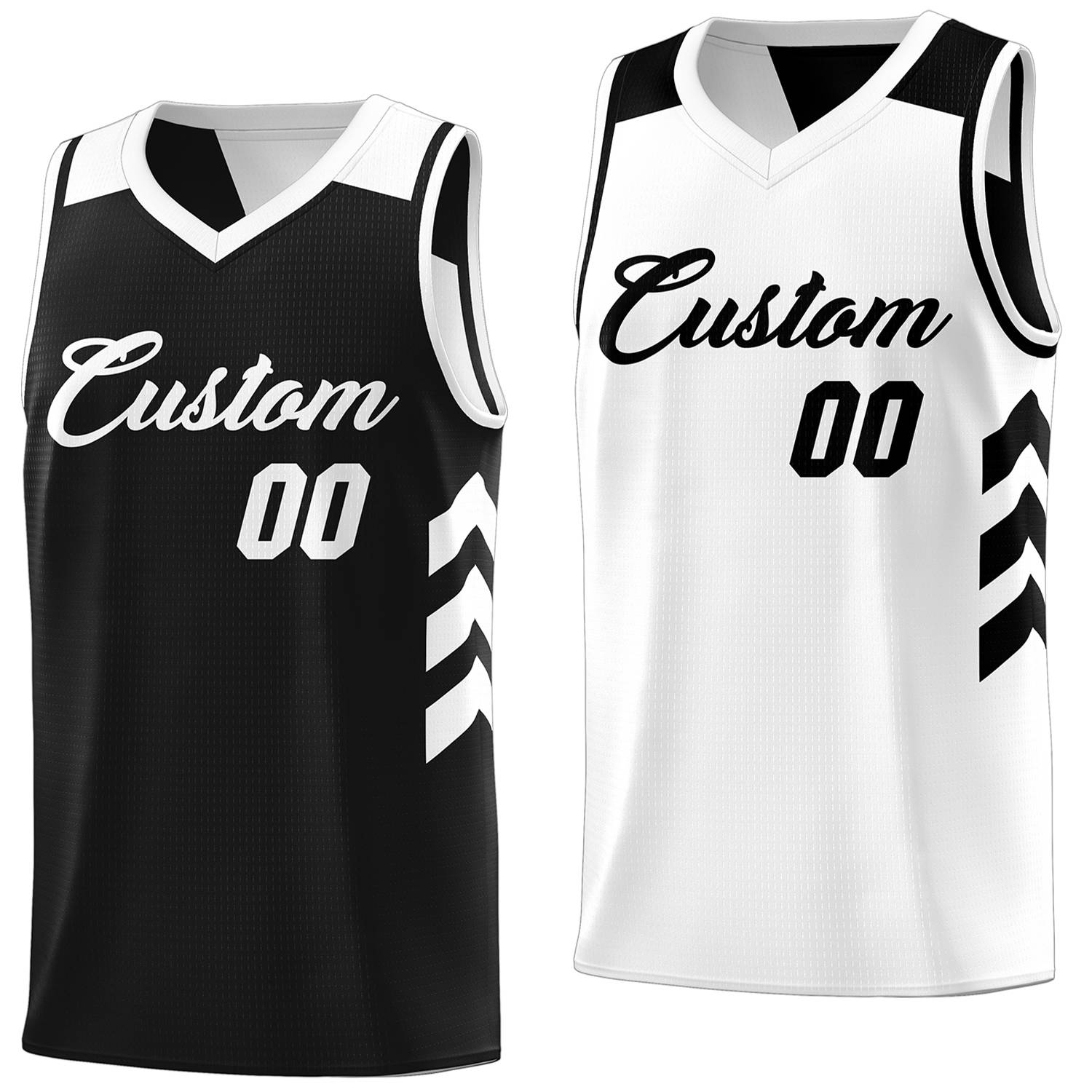 Custom Black White Reversible Tops Basketball Jersey | Custom Reversible Basketball Jerseys with Numbers Main image