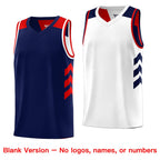 Custom Navy White Reversible Double Side Tops Basketball Jersey