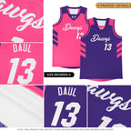 Custom Purple Aqua Double Side Sets Personalized Basketball Jersey