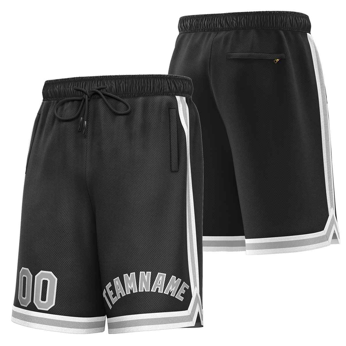 Custom Black Gray-White Sport Basketball Shorts Main image
