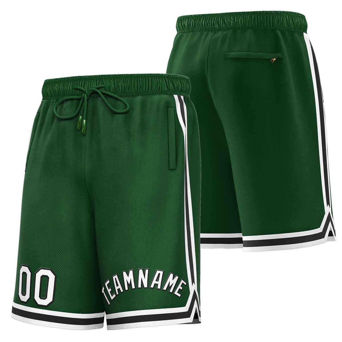 Custom Green White-Black Sport Basketball Shorts Main image
