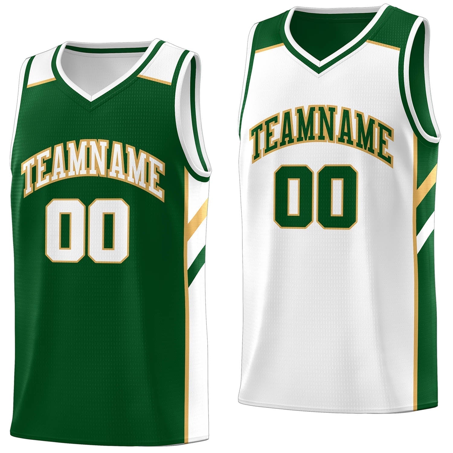Custom Green White Double Side Tops Basketball Jersey Main image