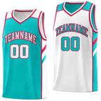 Custom Light Green White Double Side Tops Basketball Jersey