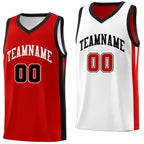 Custom Red White Double Side Tops Basketball Jersey