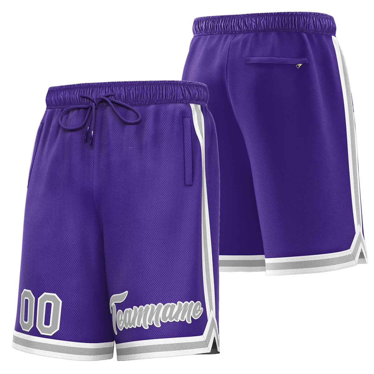 Custom Purple Gray Sport Basketball Shorts Main image