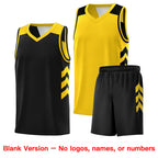Custom Black Yellow Double Side Sets Design Sportswear Basketball Jersey