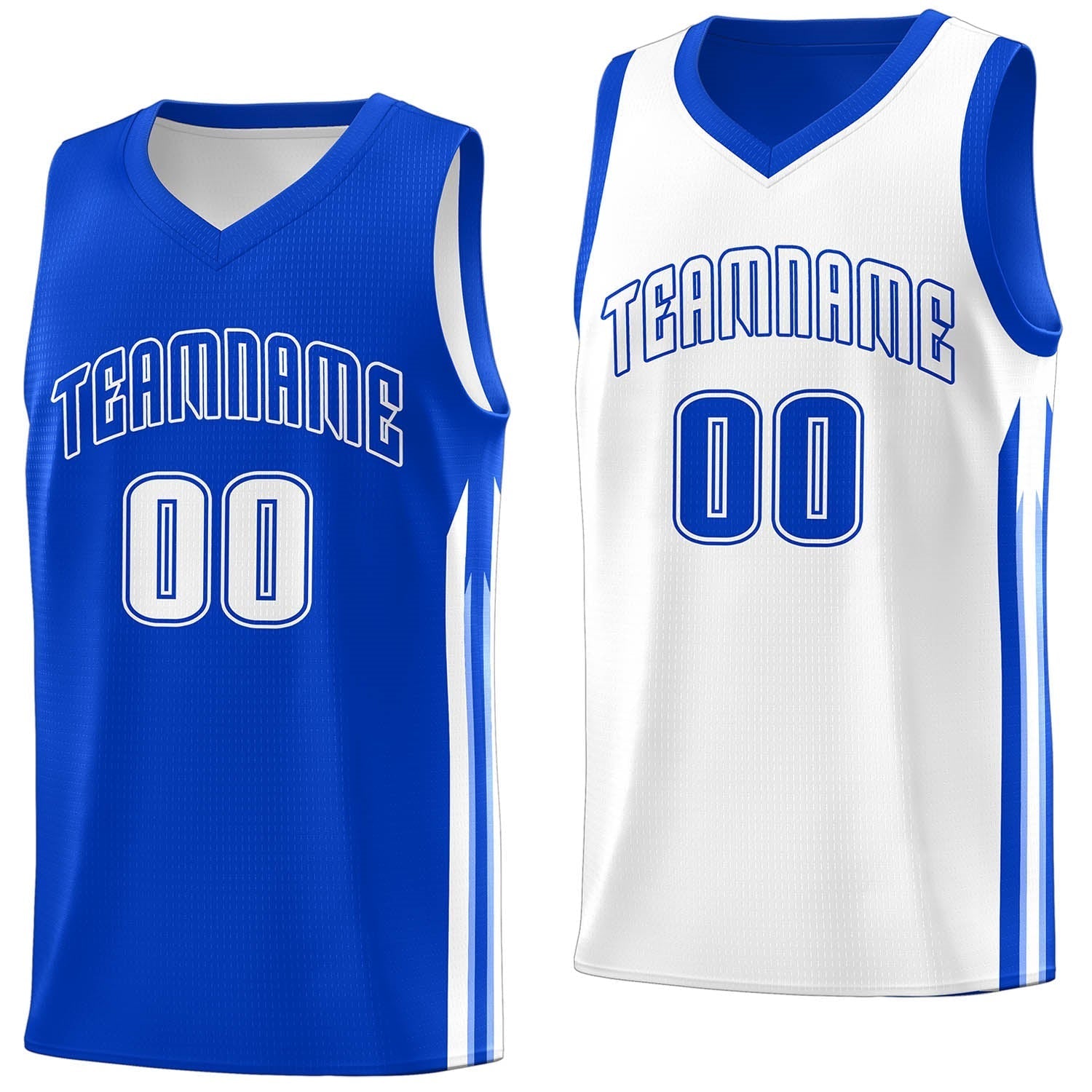 Custom Royal White Double Side Tops Training Basketball Jersey Main image