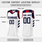 Custom Navy White Reversible Double Side Tops Basketball Jersey