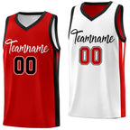 Custom Red White Double Side Tops Basketball Jersey