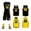 Custom Black Yellow Double Side Sets Design Sportswear Basketball Jersey