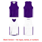 Custom Purple White Double Side Tops Basketball Jersey