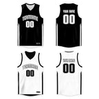 Custom Black White Double Side Tops Sports Basketball Jersey