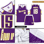 Custom Purple White Double Side Sets Men Basketball Jersey
