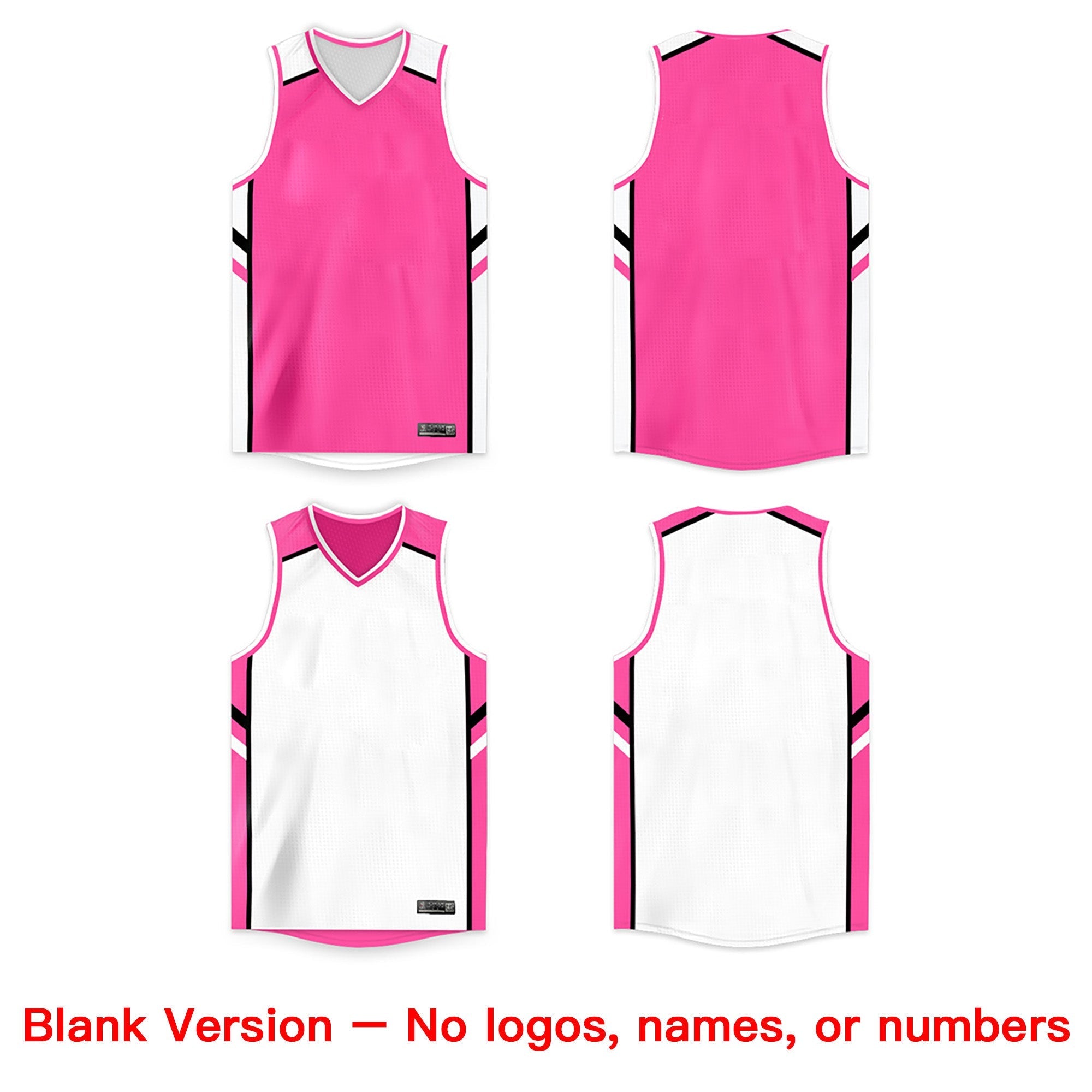 Custom Pink White Double Side Tops Men/Boy Basketball Jersey Secondary image