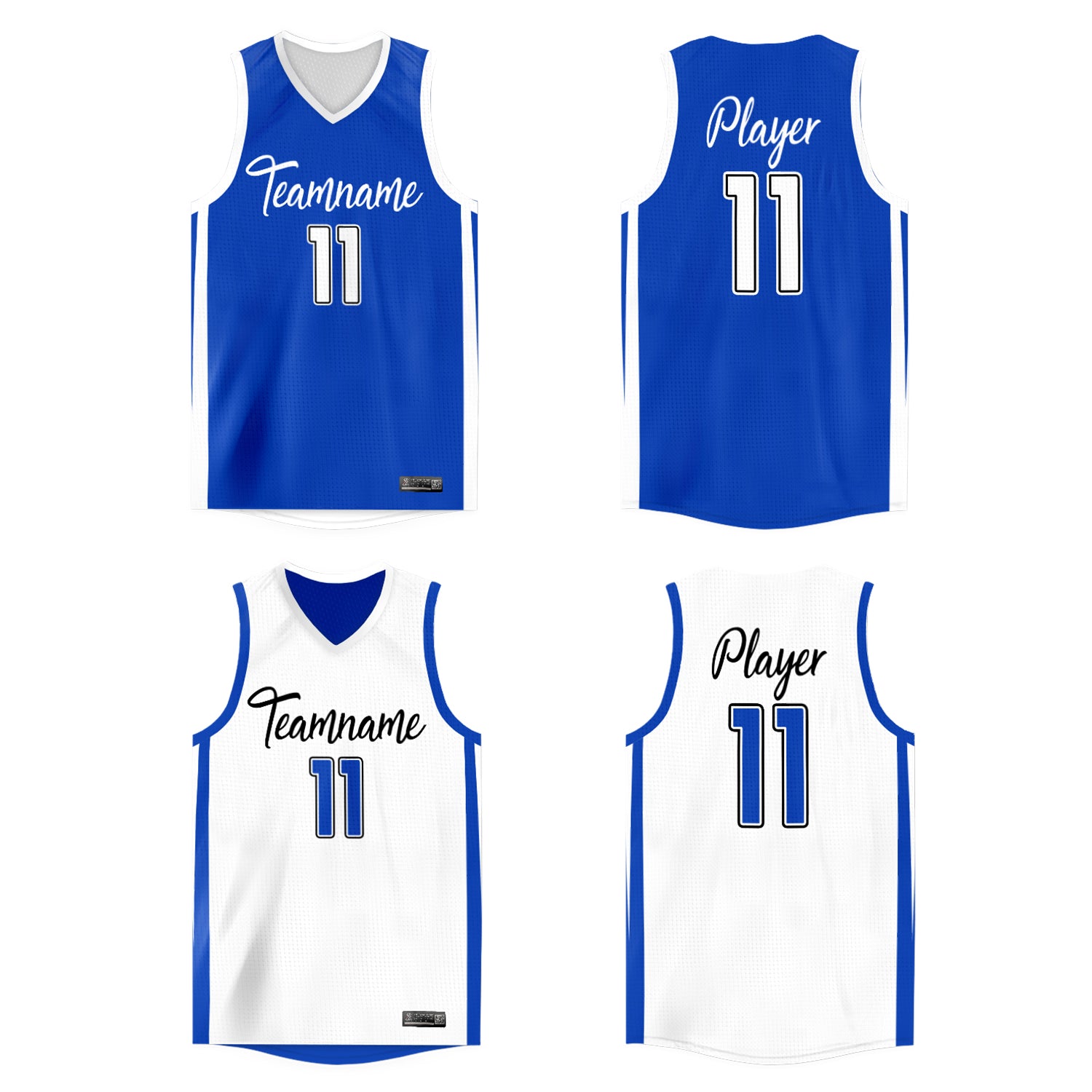 Custom Reversible Mesh Basketball Jersey Personalized Double Side Tops