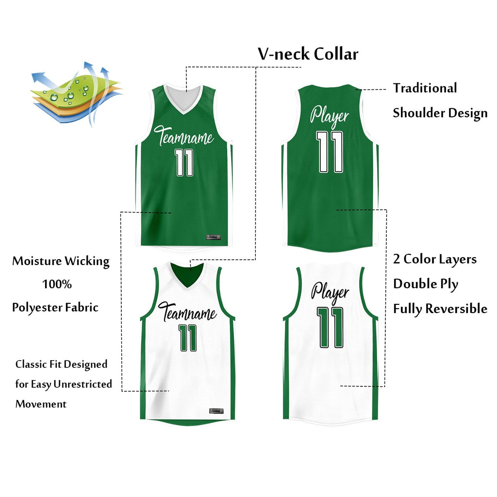 Custom Reversible Mesh Basketball Jersey Personalized Double Side Tops