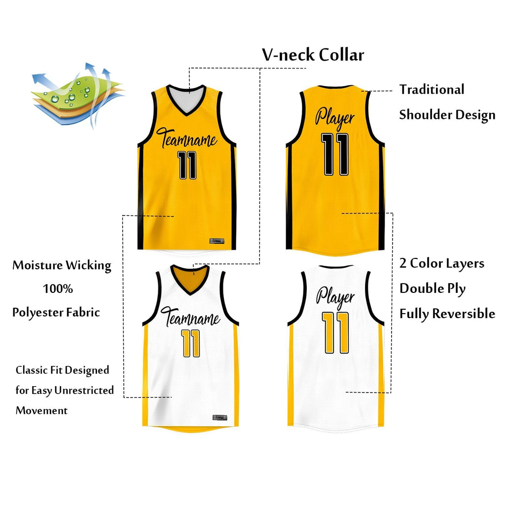 Custom Reversible Mesh Basketball Jersey Personalized Double Side Tops