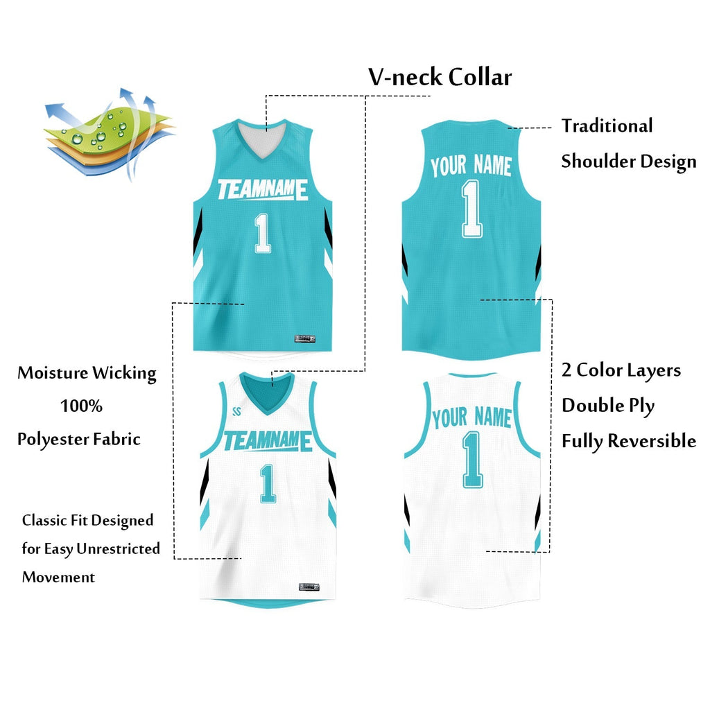 Custom Reversible Mesh Basketball Jersey Personalized Double Side Tops