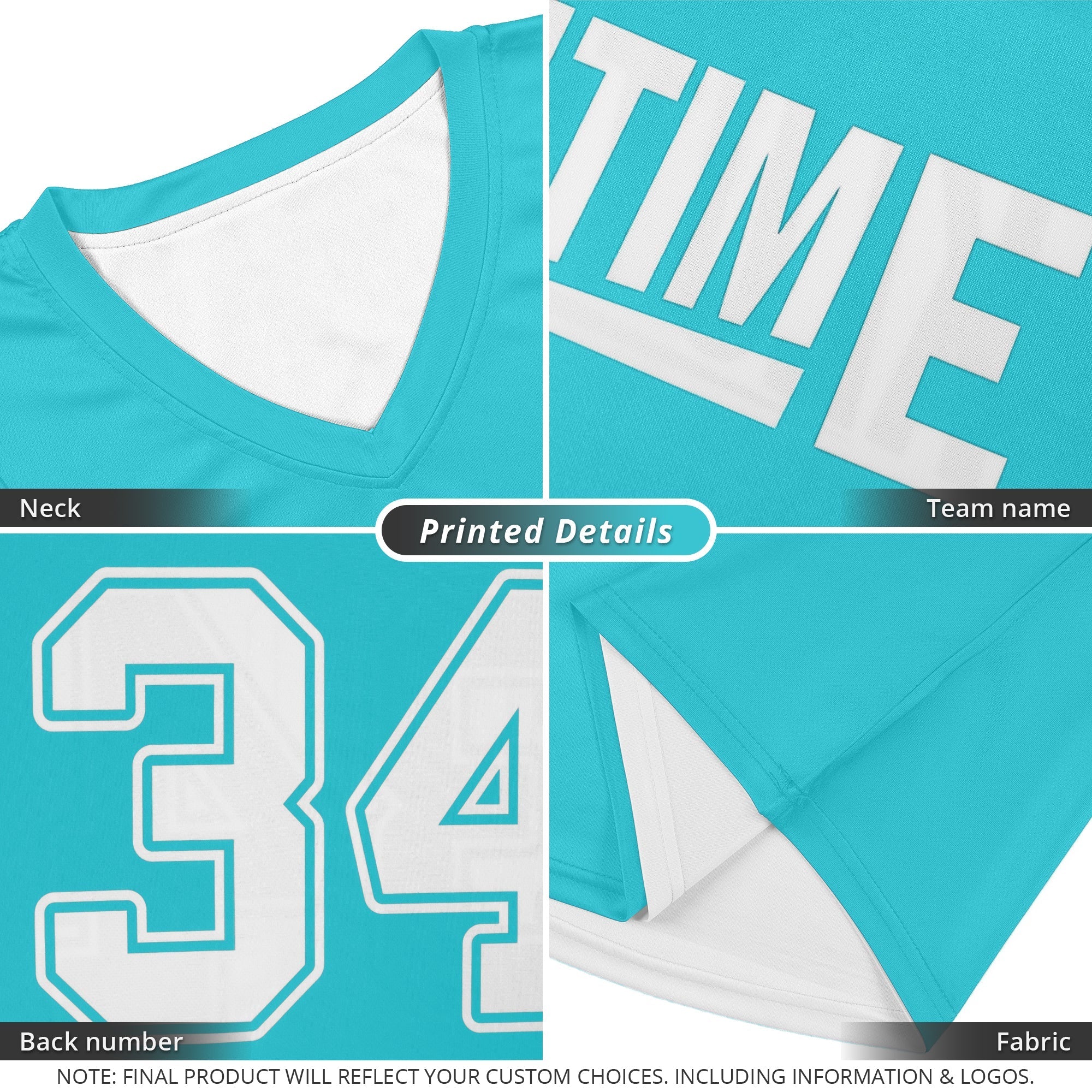 Custom Aqua White Reversible Double Side Tops Basketball Jersey Secondary image