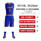 Custom Royal Orange Double Side Sets Design Sportswear Basketball Jersey