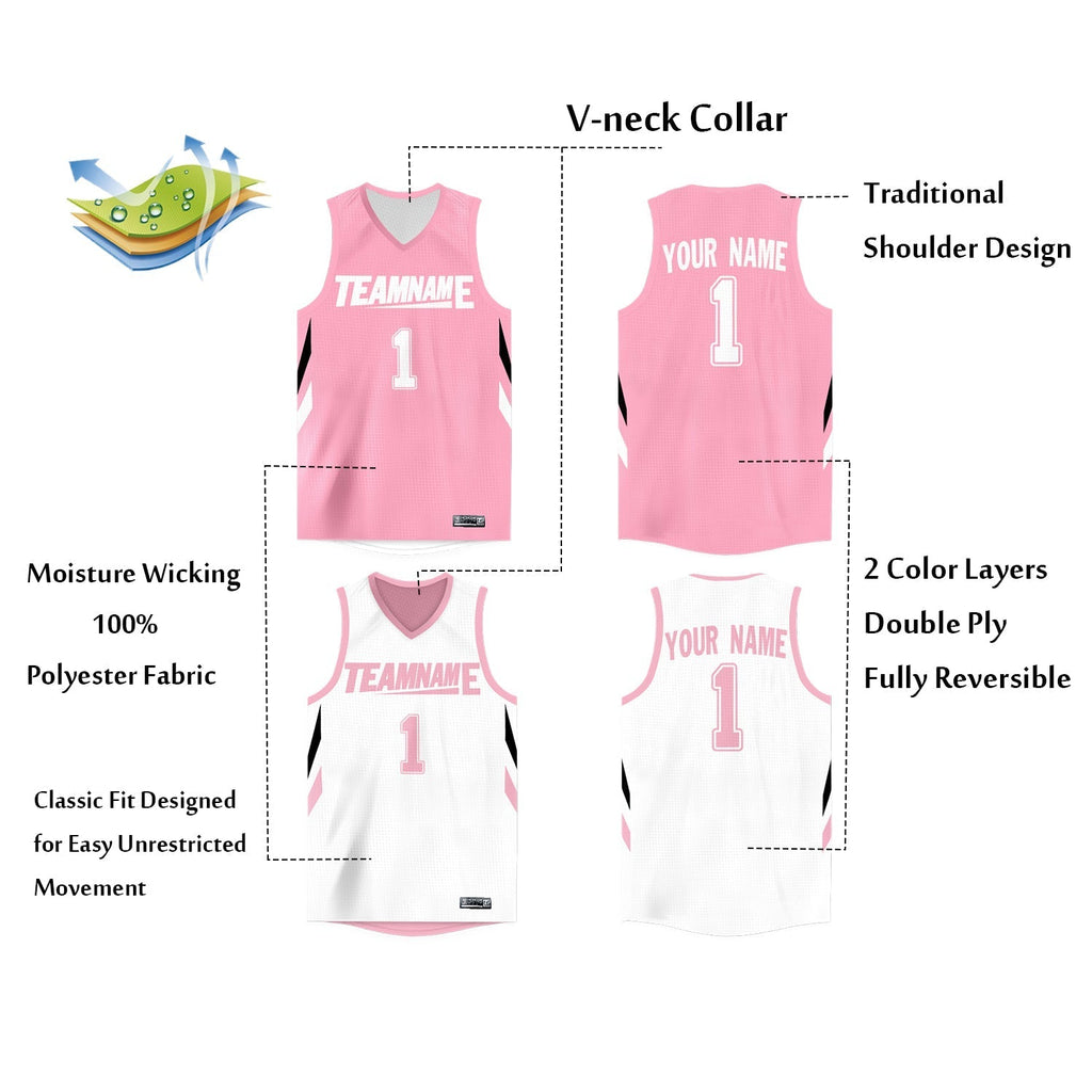 Custom Reversible Mesh Basketball Jersey Personalized Double Side Tops