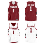 Custom Crimson White Double Side Tops Athletic Basketball Jersey