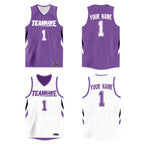 Custom Purple White Double Side Tops Athletic Basketball Jersey