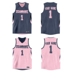 Custom Gray Pink Double Side Tops Athletic Basketball Jersey