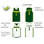 Custom Green White Double Side Tops Athletic Basketball Jersey