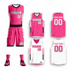 Custom Pink White Double Side Sets Design Sportswear Basketball Jersey