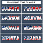 Custom Navy White-Red American Flag Authentic Baseball Jersey
