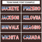 Custom Brown White-Navy American Flag Authentic Baseball Jersey