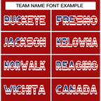 Custom Red Navy-White American Flag Authentic Baseball Jersey