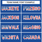 Custom Royal White-Red American Flag Authentic Baseball Jersey