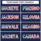 Custom Navy White-Red American Flag Authentic Baseball Jersey