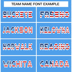 Custom Powder Blue White-Red American Flag Authentic Baseball Jersey