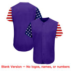 Custom Purple White-Red American Flag Authentic Baseball Jersey
