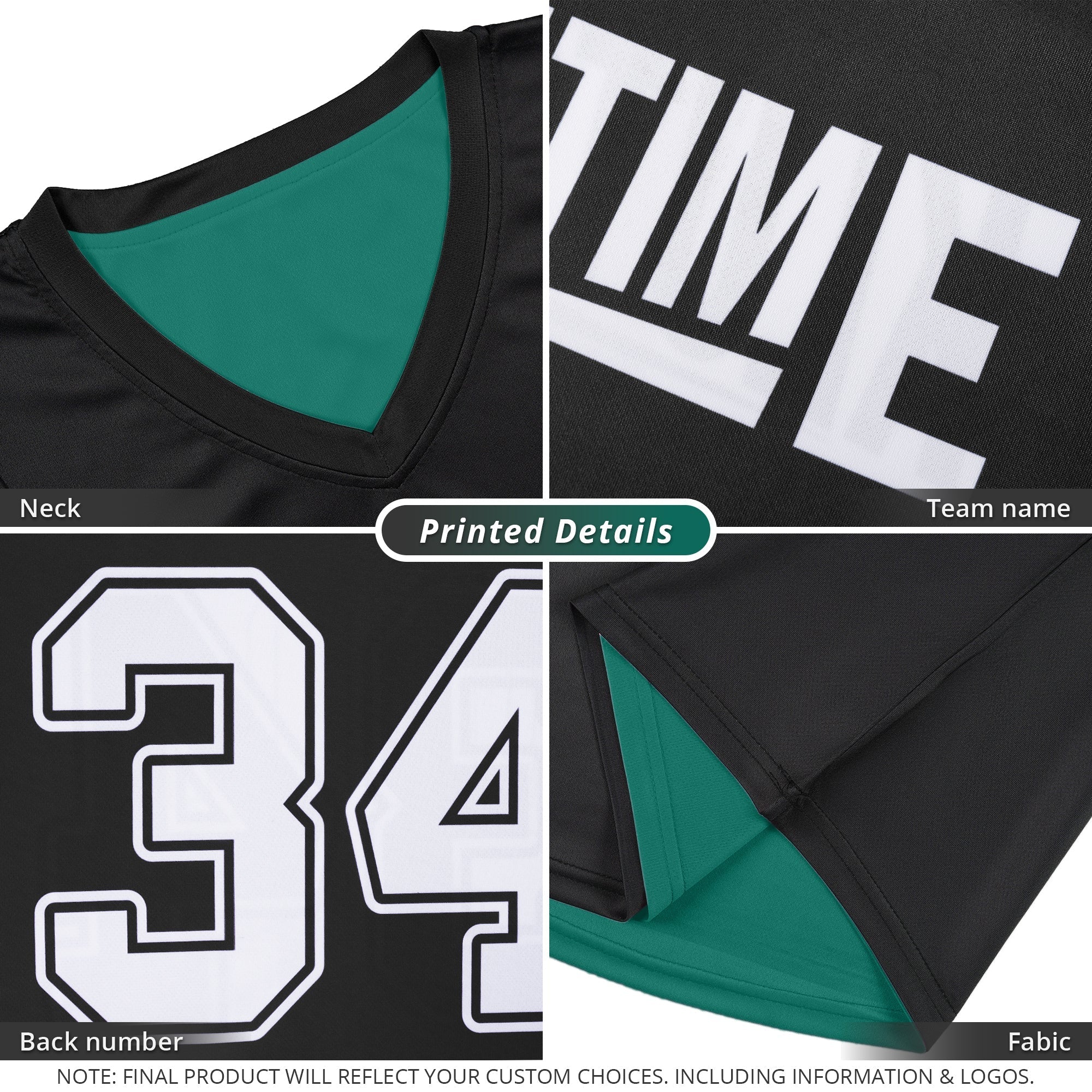 Custom Black Green Double Side Tops Athletic Basketball Jersey Secondary image