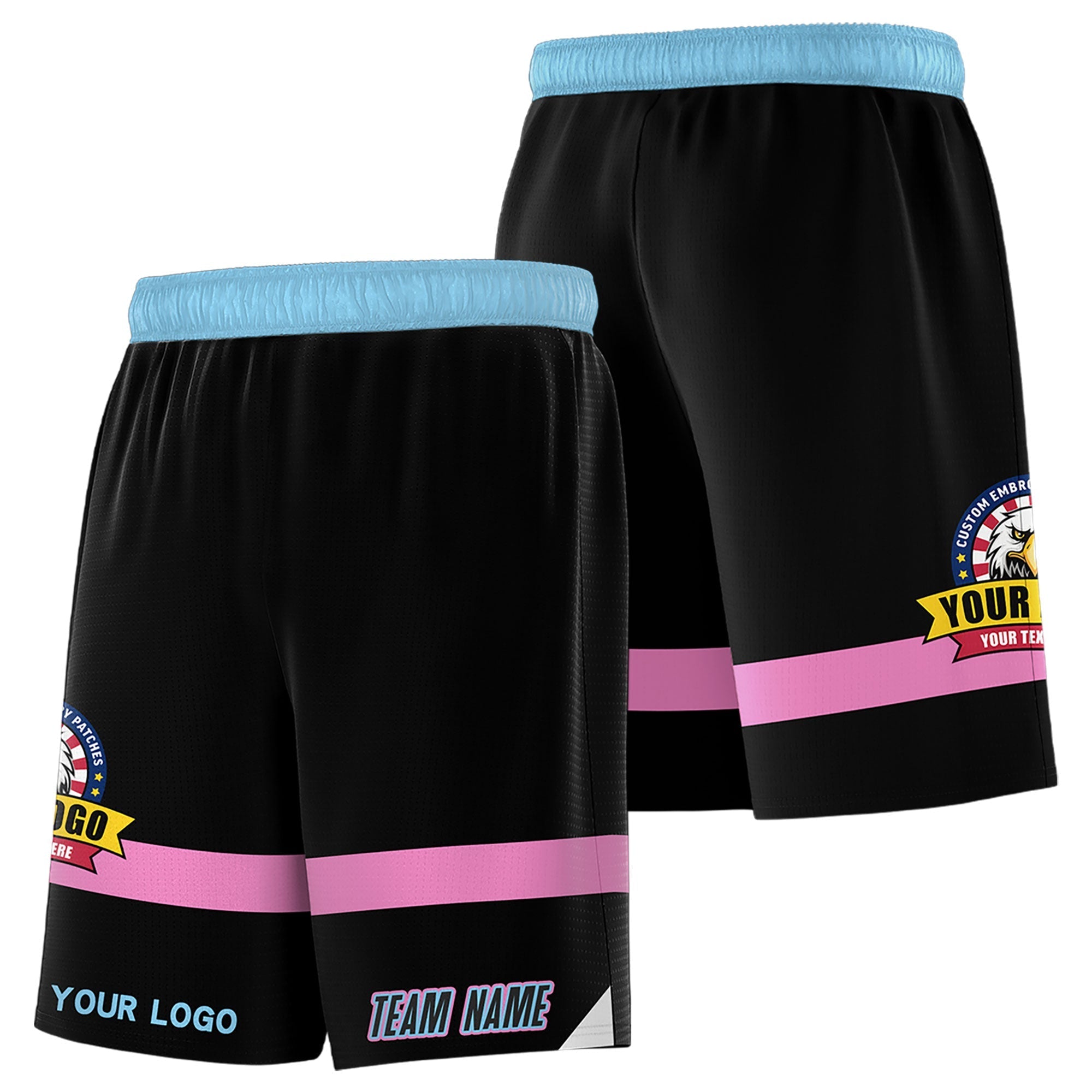 Fans-Made | Custom Red Black-Light Blue Basketball Shorts-Arizona Driven – Available for Reorder