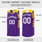 Custom Purple Yellow Reversible Double Side Tops Basketball Jersey