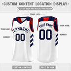 Custom Navy White Reversible Double Side Tops Basketball Jersey