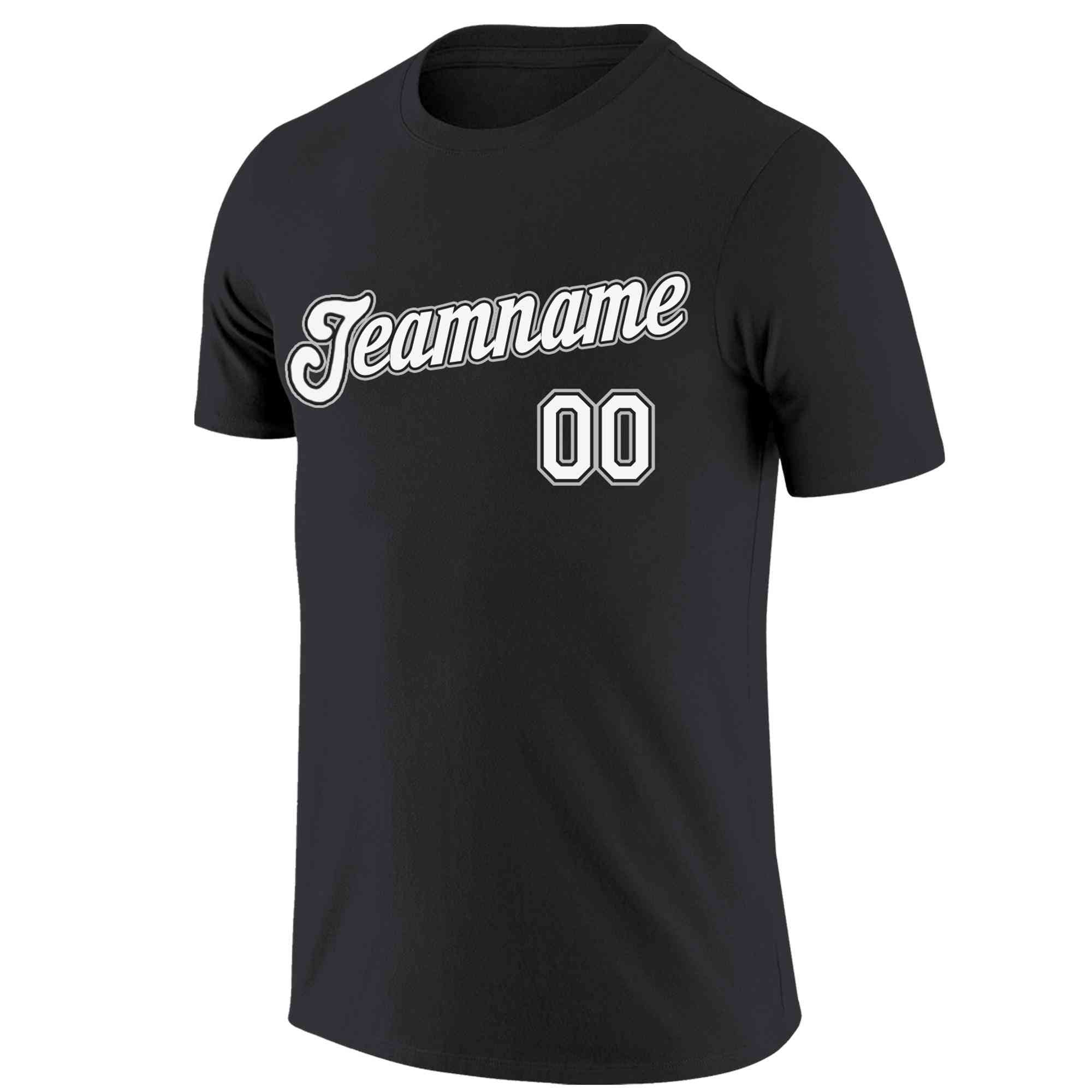 Custom Black White-Gray Classic Style Crew neck T-Shirts Full Sublimated Main image