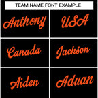 Custom Black Orange Classic Style Crew neck T-Shirts Full Sublimated