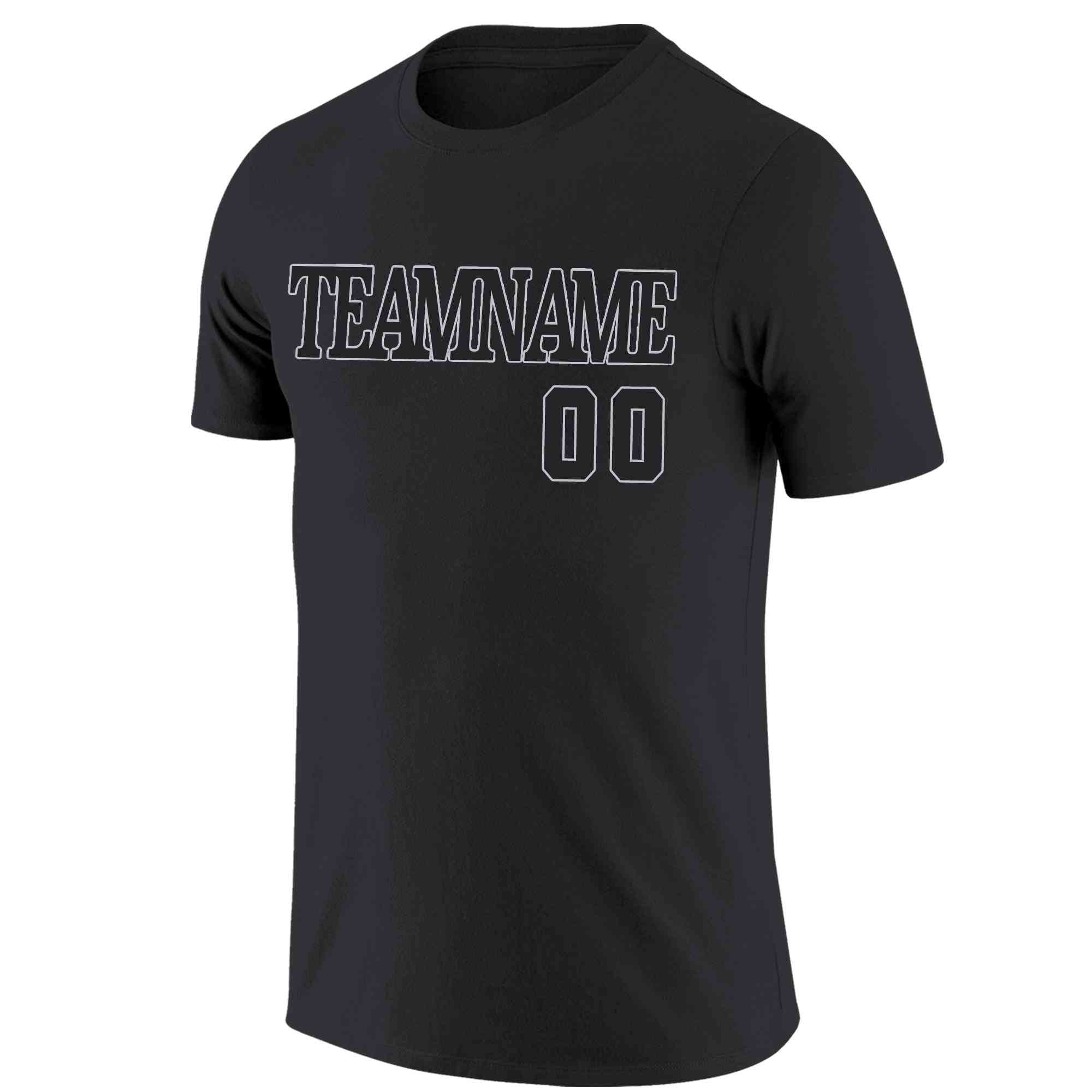 Custom Black Gray Classic Style Crew neck T-Shirts Full Sublimated Main image