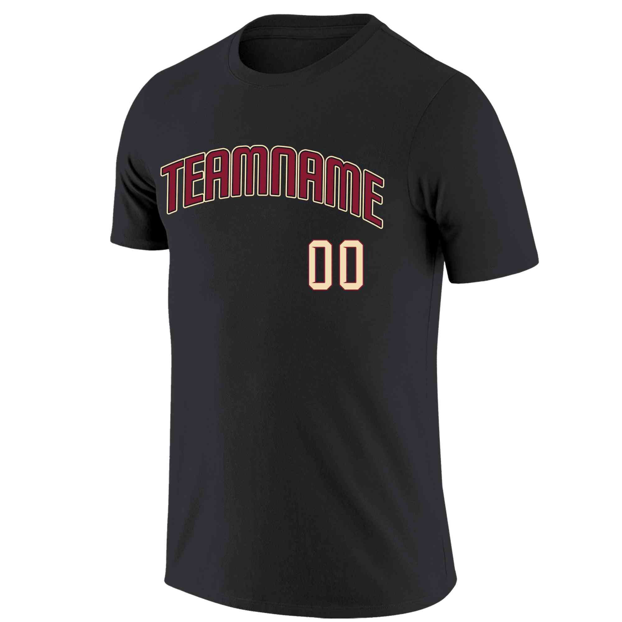 Custom Black Red-Khaki Classic Style Crew neck T-Shirts Full Sublimated Main image