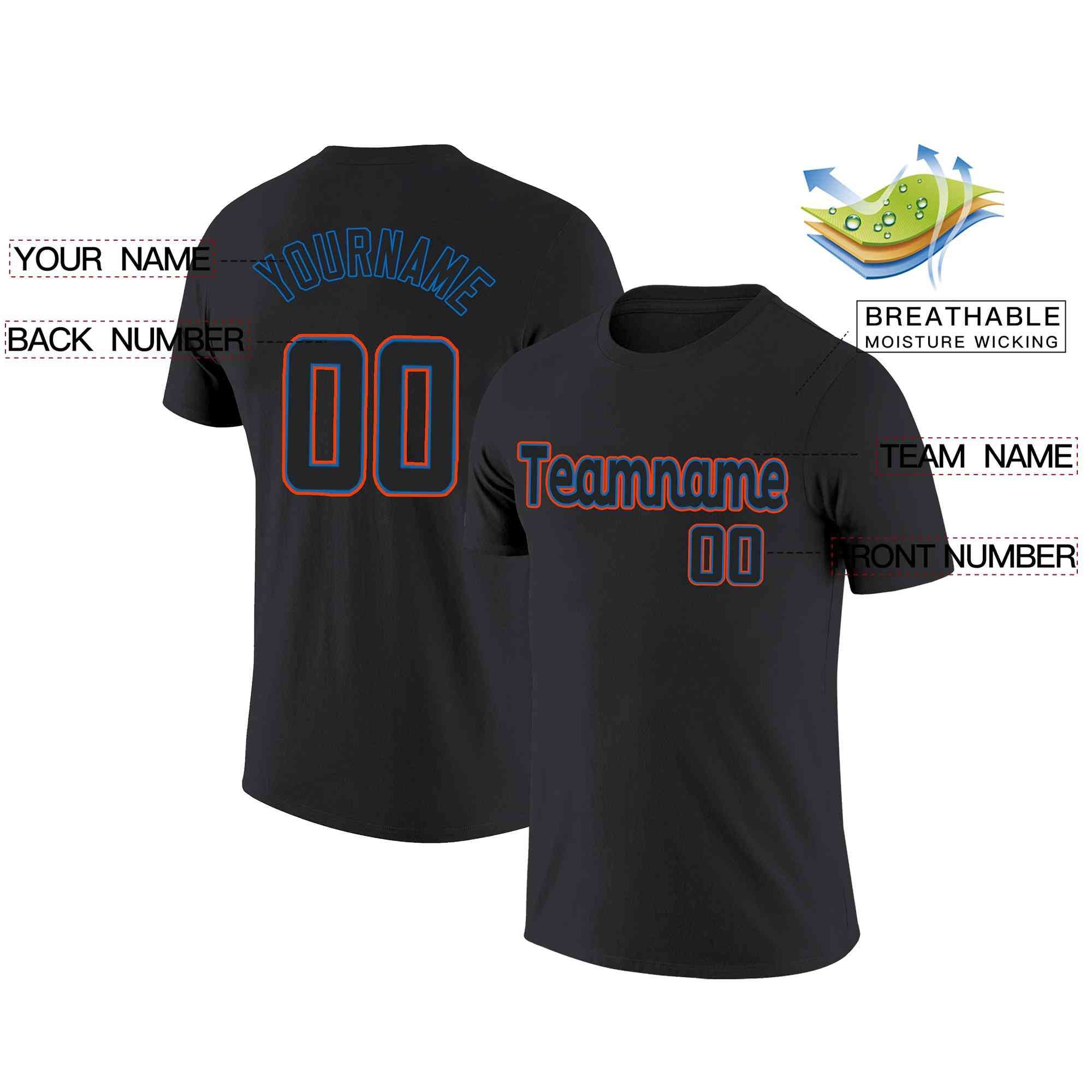 Custom Black Black-Royal Classic Style Crew neck T-Shirts Full Sublimated Secondary image