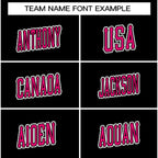 Custom Black Pink-White Classic Style Crew neck T-Shirts Full Sublimated